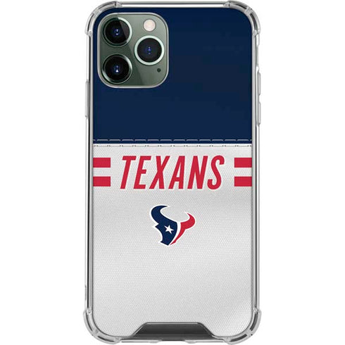 NFL Houston Texans White Striped iPhone 11 Pro Max Clear Case