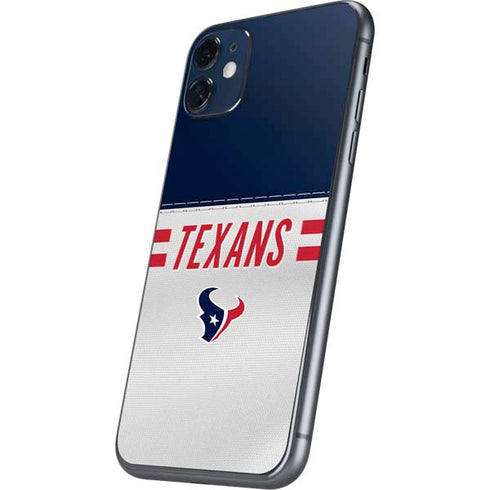 NFL Houston Texans White Striped iPhone 11 Skin
