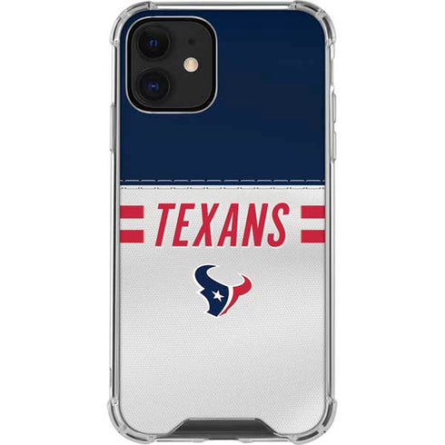 NFL Houston Texans White Striped iPhone 12 Mini Clear Case