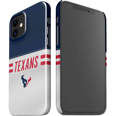 NFL Houston Texans White Striped iPhone 12 Mini Lite Case