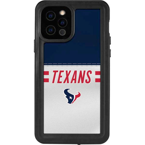 NFL Houston Texans White Striped iPhone 12 Pro Waterproof Case
