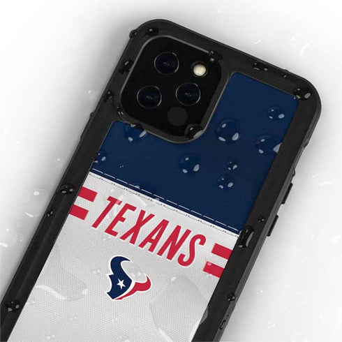 NFL Houston Texans White Striped iPhone 12 Pro Waterproof Case