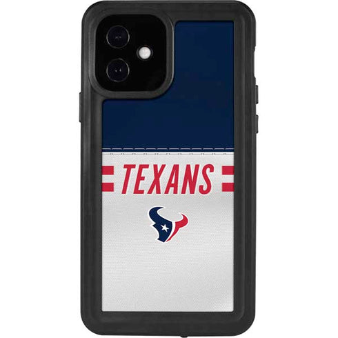 NFL Houston Texans White Striped iPhone 12 Waterproof Case