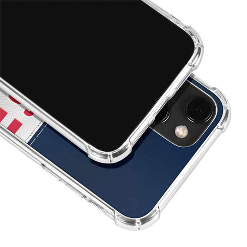 NFL Houston Texans White Striped iPhone 13 Mini Clear Case