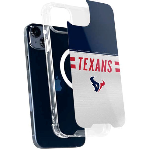 NFL Houston Texans White Striped iPhone 14 Plus MagSafe Case