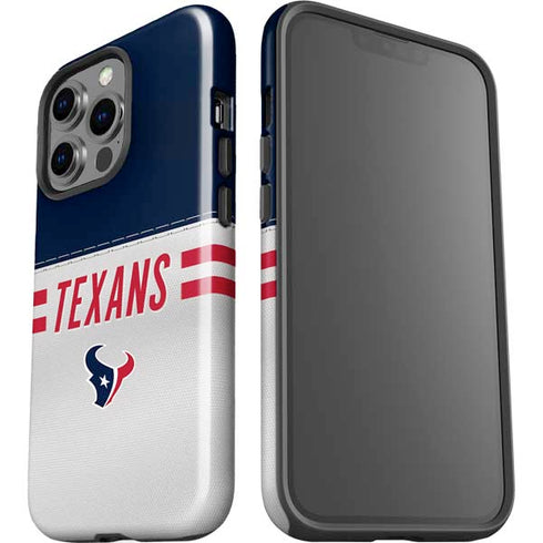 NFL Houston Texans White Striped iPhone 15 Pro Impact Case