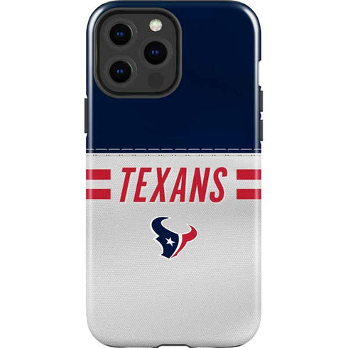 NFL Houston Texans White Striped iPhone 15 Pro Max Impact Case