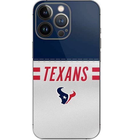 NFL Houston Texans White Striped iPhone 14 Pro Skin