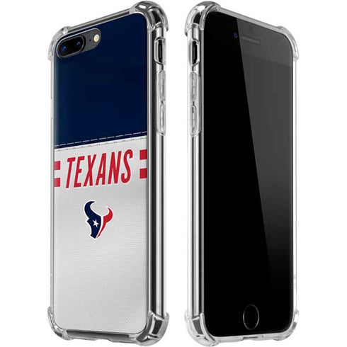 NFL Houston Texans White Striped iPhone 7/8 Plus Clear Case