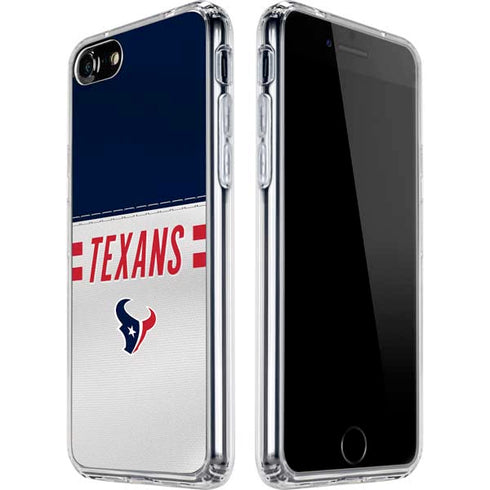 NFL Houston Texans White Striped iPhone SE (2nd & 3rd Gen) Clear Case