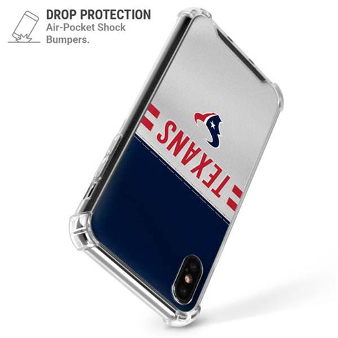 NFL Houston Texans White Striped iPhone X/XS Clear Case
