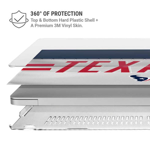 NFL Houston Texans White Striped MacBook Pro 16in (2019-20) Case plus Skin