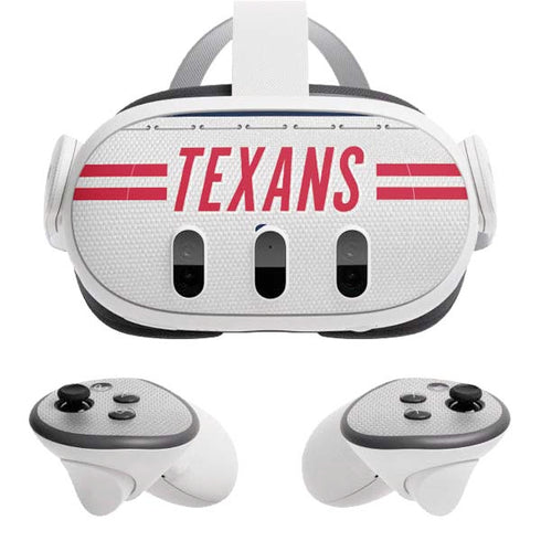 NFL Houston Texans White Striped Meta Quest 3 Skin