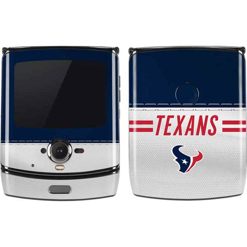 NFL Houston Texans White Striped Motorola RAZR Skin