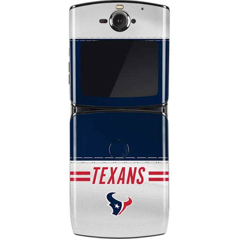 NFL Houston Texans White Striped Motorola RAZR Skin