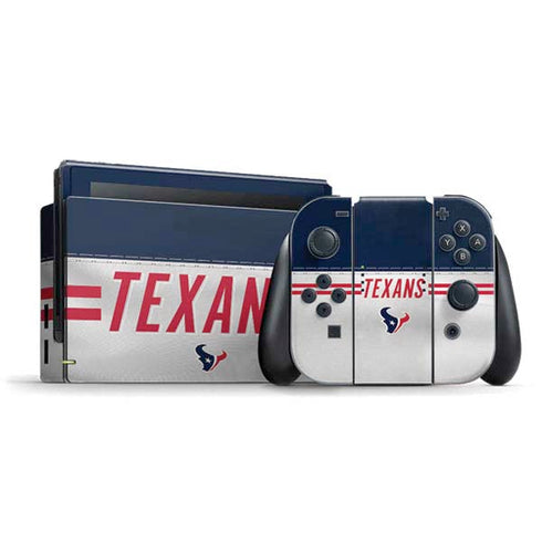 NFL Houston Texans White Striped Nintendo Switch Bundle Skin