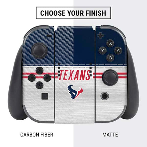 NFL Houston Texans White Striped Nintendo Switch Bundle Skin