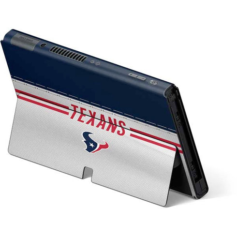NFL Houston Texans White Striped Nintendo Switch OLED (2021) Skin