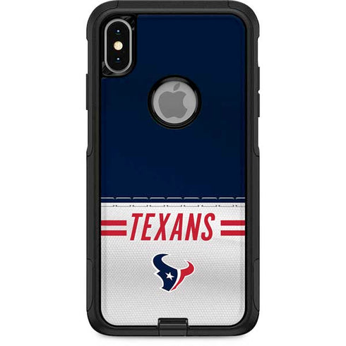 NFL Houston Texans White Striped Otterbox Commuter iPhone Skin