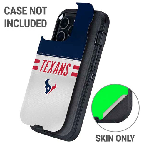 NFL Houston Texans White Striped Otterbox Defender iPhone Skin