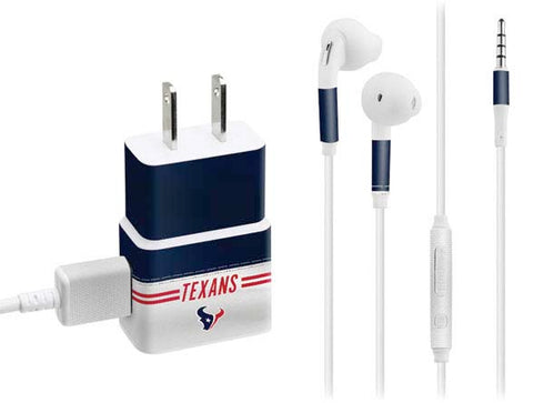 NFL Houston Texans White Striped Phone Charger Skin