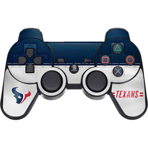 NFL Houston Texans White Striped PS3 Dual Shock wireless controller Skin