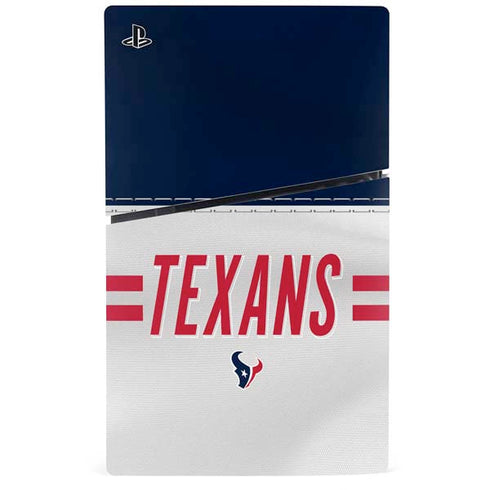 NFL Houston Texans White Striped PS5 Slim Disk Console Skin
