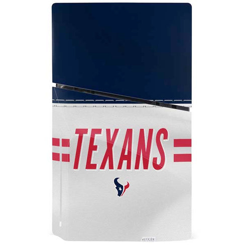 NFL Houston Texans White Striped PS5 Slim Disk Console Skin