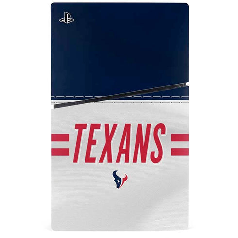 NFL Houston Texans White Striped PS5 Slim Digital Edition Bundle Skin