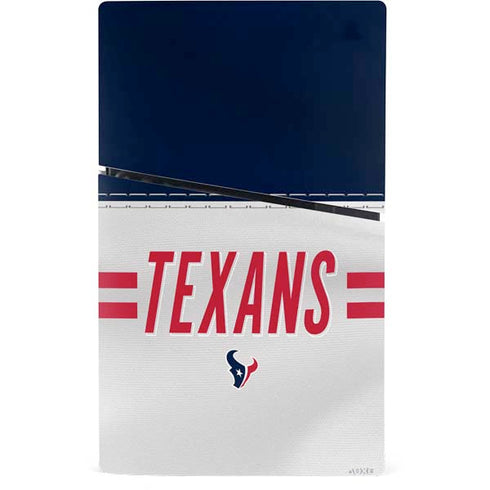 NFL Houston Texans White Striped PS5 Slim Digital Edition Bundle Skin