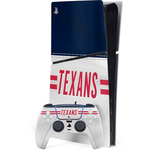 NFL Houston Texans White Striped PS5 Slim Digital Edition Console Skin