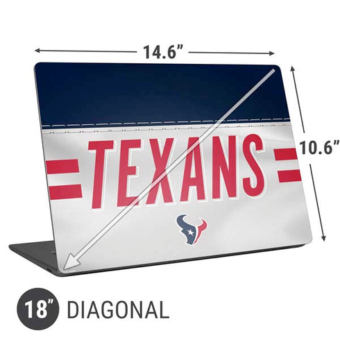 NFL Houston Texans White Striped Universal Laptop 18in (14.6 x 10.6in) Skin