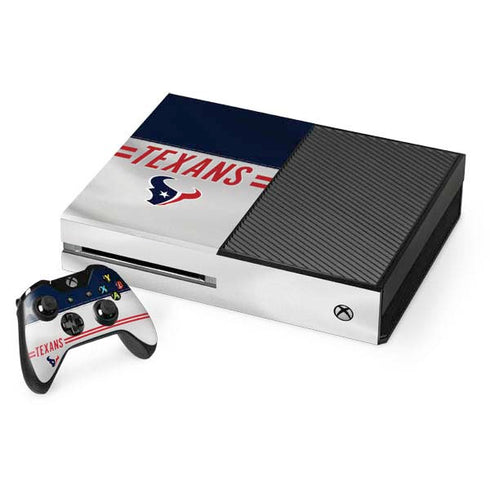 NFL Houston Texans White Striped Xbox One Console and Controller Bundle Skin
