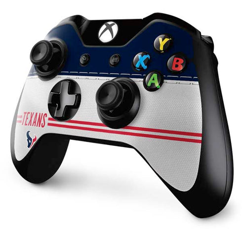 NFL Houston Texans White Striped Xbox One Controller Skin