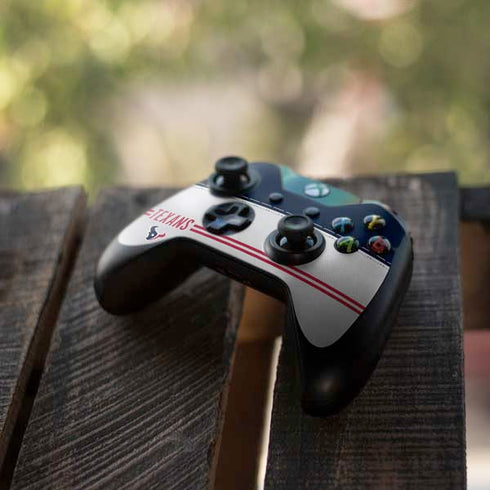 NFL Houston Texans White Striped Xbox One Controller Skin