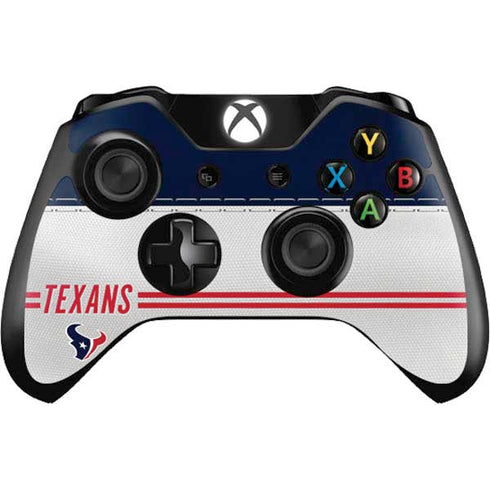 NFL Houston Texans White Striped Xbox One Controller Skin