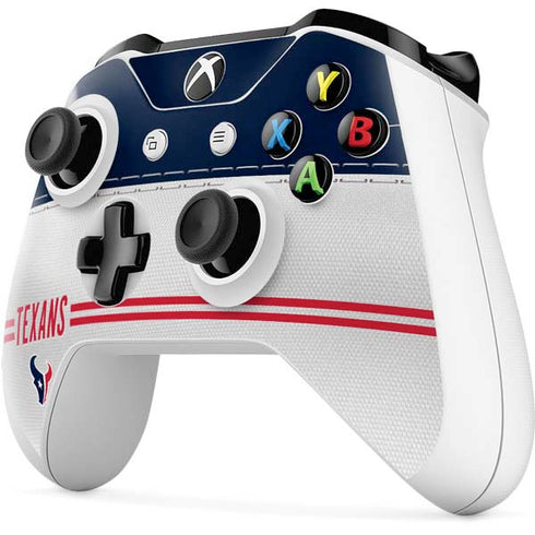 NFL Houston Texans White Striped Xbox One S Controller Skin