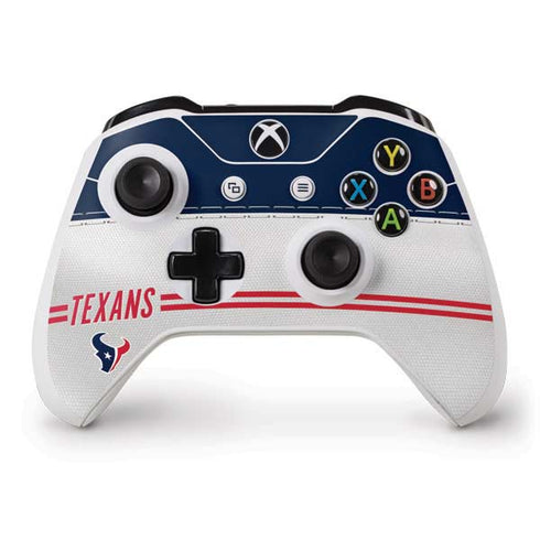 NFL Houston Texans White Striped Xbox One S Controller Skin
