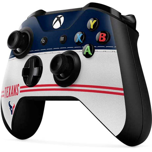 NFL Houston Texans White Striped Xbox One X Controller Skin