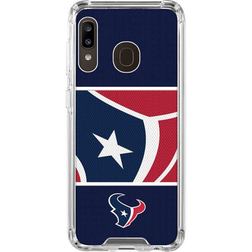 NFL Houston Texans Zone Block Galaxy A30 Clear Case