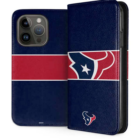 NFL Houston Texans Zone Block iPhone 15 Pro Folio Case
