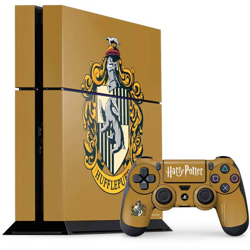 Wizarding World Harry Potter Hufflepuff House Crest PS4 Console and Controller Bundle Skin