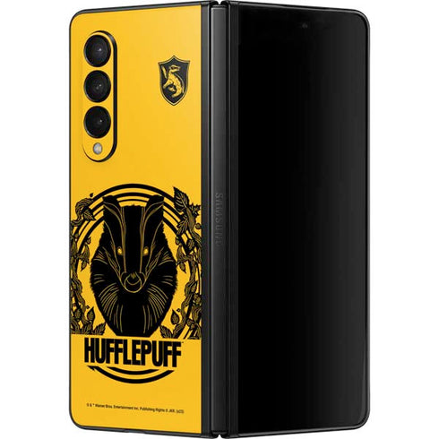 Wizarding Worlds Harry Potter Hufflepuff Illustration Galaxy Z Fold3 5G Skin