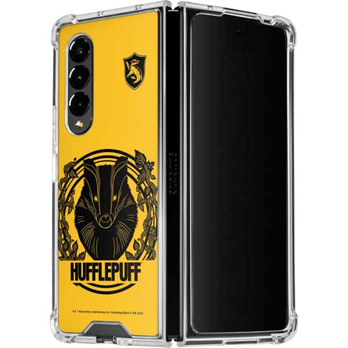 Wizarding Worlds Harry Potter Hufflepuff Illustration Galaxy Z Fold4 5G Clear Case