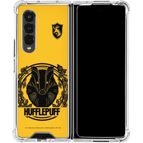 Wizarding Worlds Harry Potter Hufflepuff Illustration Galaxy Z Fold4 5G Clear Case