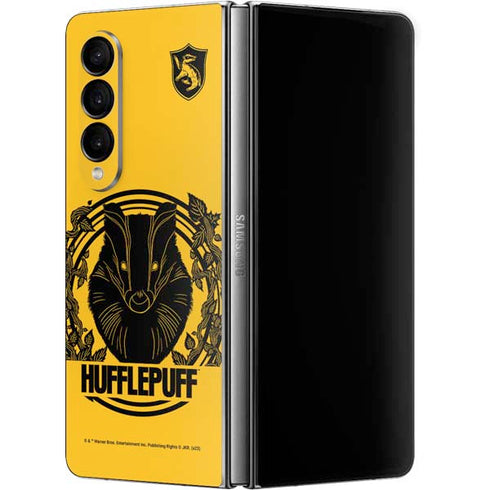 Wizarding Worlds Harry Potter Hufflepuff Illustration Galaxy Z Fold4 5G Skin