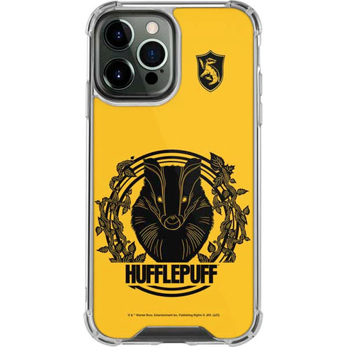 Wizarding Worlds Harry Potter Hufflepuff Illustration iPhone 14 Pro Max Clear Case