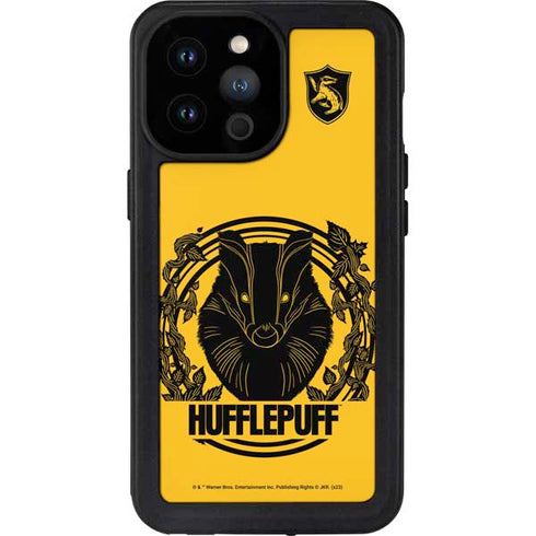 Wizarding Worlds Harry Potter Hufflepuff Illustration iPhone 14 Pro Max Waterproof Case