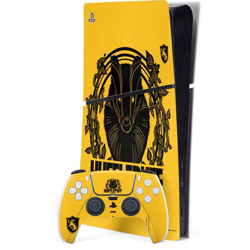 Wizarding Worlds Harry Potter Hufflepuff Illustration PS5 Slim Digital Edition Bundle Skin