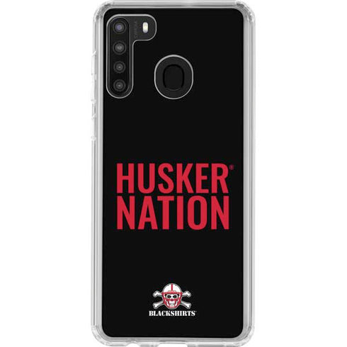 University of Nebraska Husker Nation Galaxy A21 Clear Case